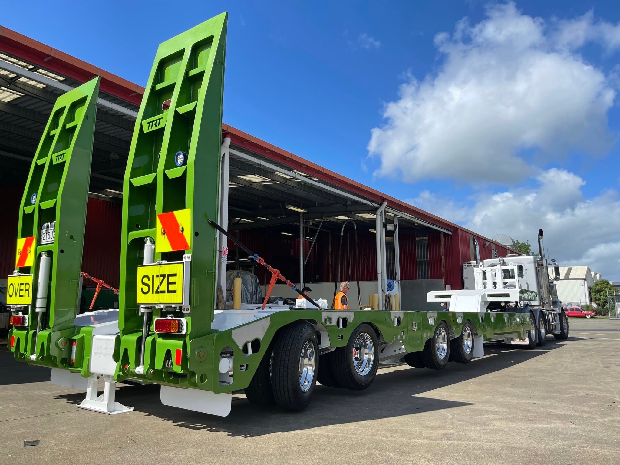 Truck with flat Trailer