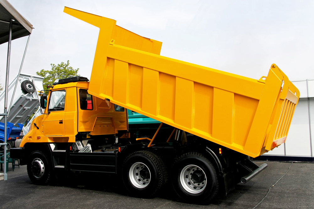 yellow construction tipper