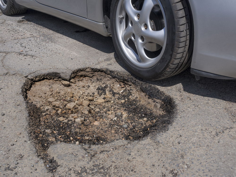 Pothole in the road